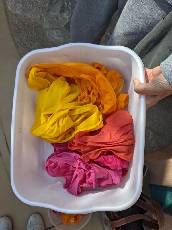 Warm colors of natural dye