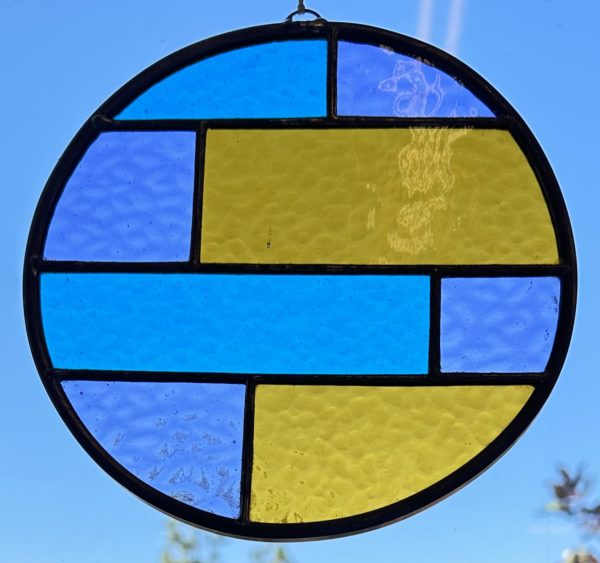 Close up of Stained Glass piece at San Diego Craft Collective workshop