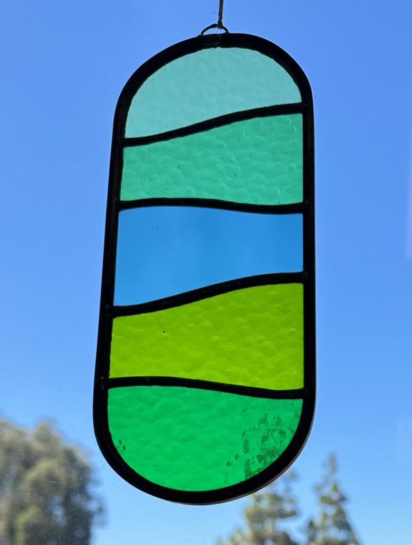 Close up of Stained Glass piece at San Diego Craft Collective workshop