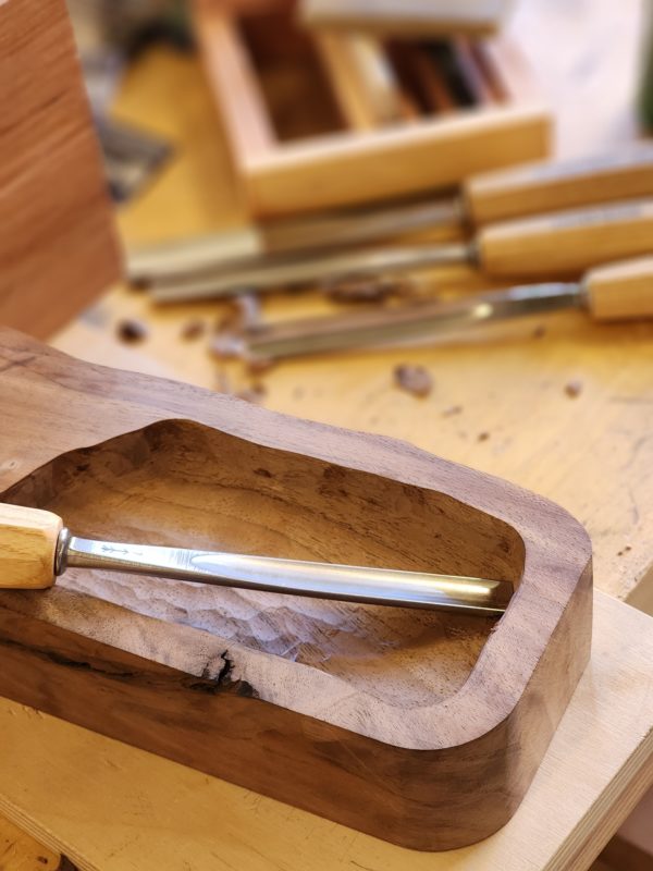 Carving Tools and walnut wood