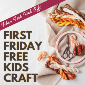 First Friday free kids craft with embroidery at San Diego Craft Collective in Liberty Station