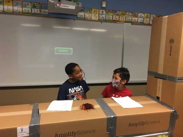 Kids with handmade puppets