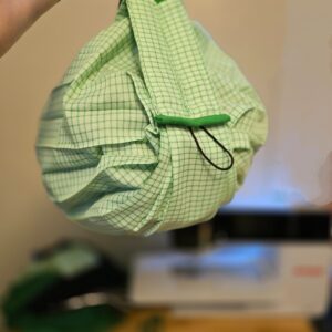 close up of folding fabric fiber bag