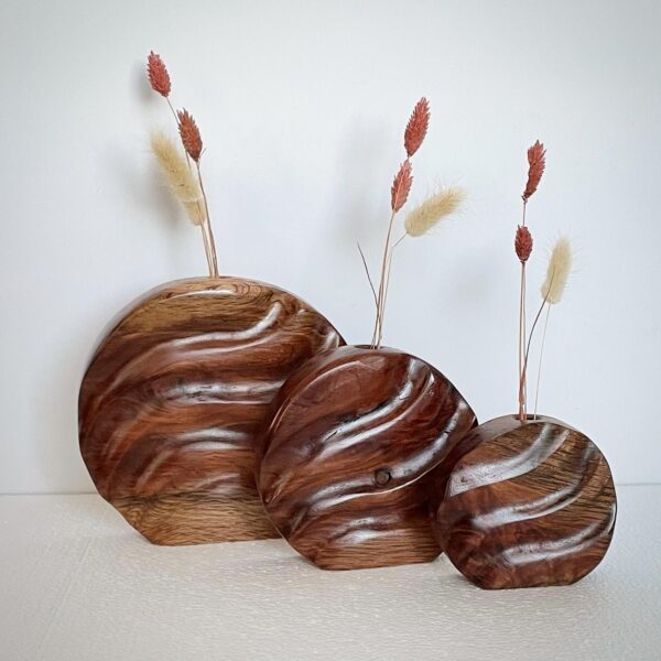 Power carved bud vases