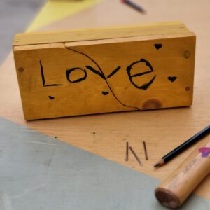 wooden pencil box