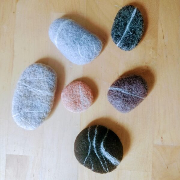 wool needle felted sea stones