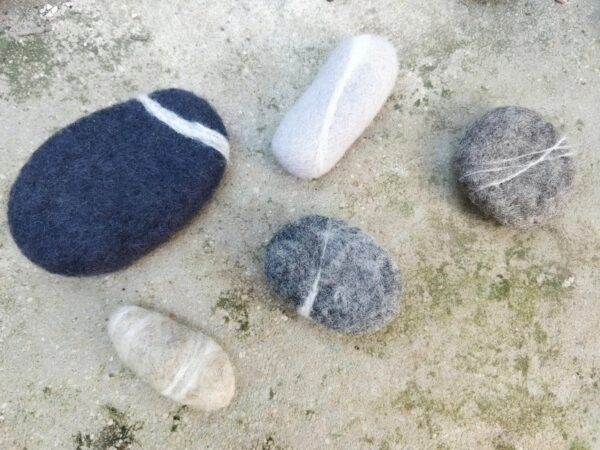 wool needle felted sea stones