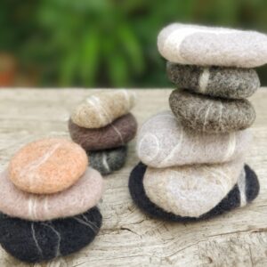 wool needle felted sea stones