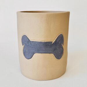 pet treats vessel in handmade clay pottery