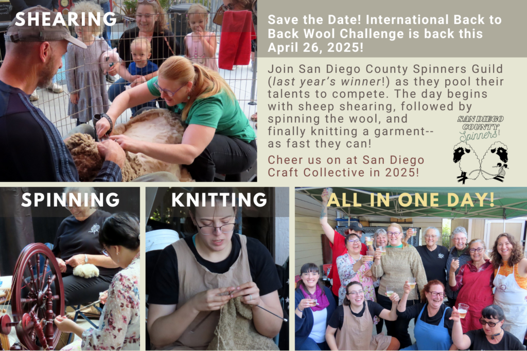 Back to Back International Wool Challenge, San Diego County Spinners compete in worldwide competition on April 26, 2025 at San Diego Craft Collective