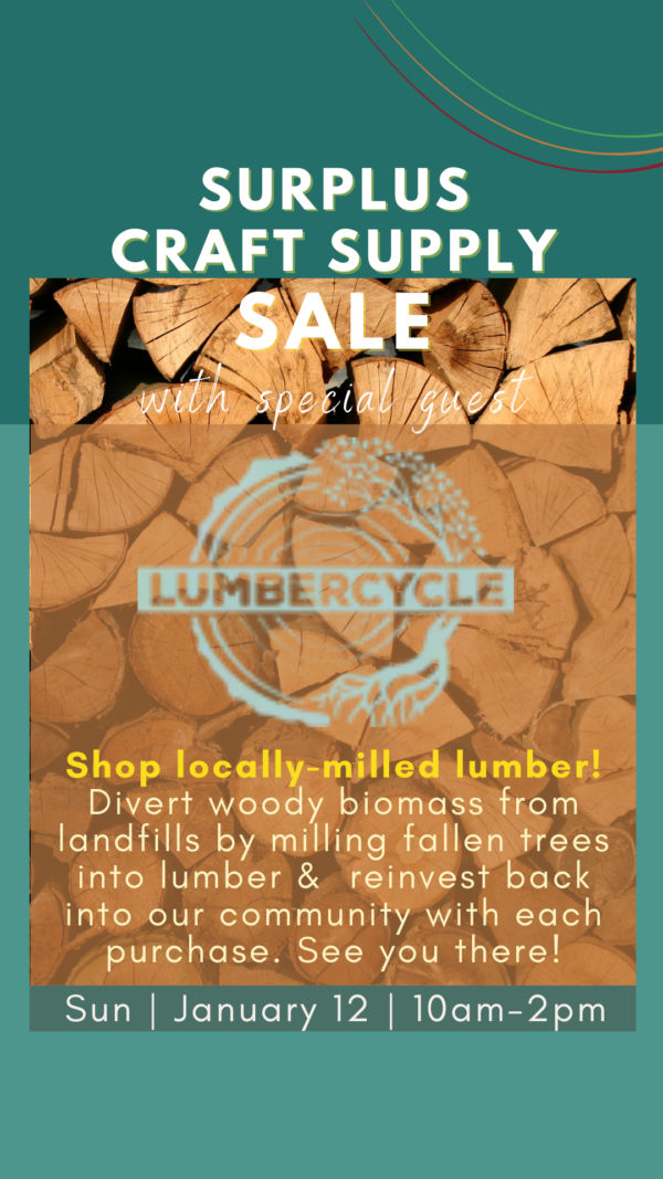 Lumbercycle Lumber Sale on January 12, 2025 from 10am-2pm at San Diego Craft Collective