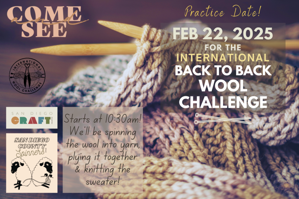 Practice for the Back to Back International Wool Challenge, San Diego County Spinners compete in worldwide competition on February 22, 2025 at San Diego Craft Collective