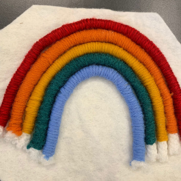 handcrafted yarn rainbow