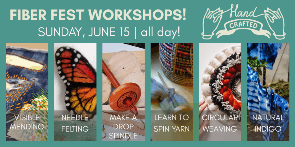 Fiber Fest Workshops. Sign up today and explore fiber arts in a hands-on workshop at San Diego Craft Collective with a Sit & Stitch and Fiber & Fabric Swap! Indigo Dye, Spinning, , Weaving, Mending, Felting, Lathe