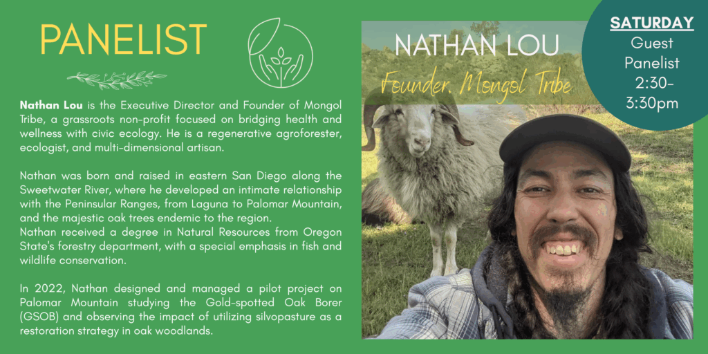 Nathan Lou, Executive Director of Mongol Tribe at Fiber Fest is a free, family-friendly fiber arts event at San Diego Craft Collective in Liberty Station. Free Speaker & Panel exploring The Future of Wool: Craft, Culture & Sustainability at 1-4pm
