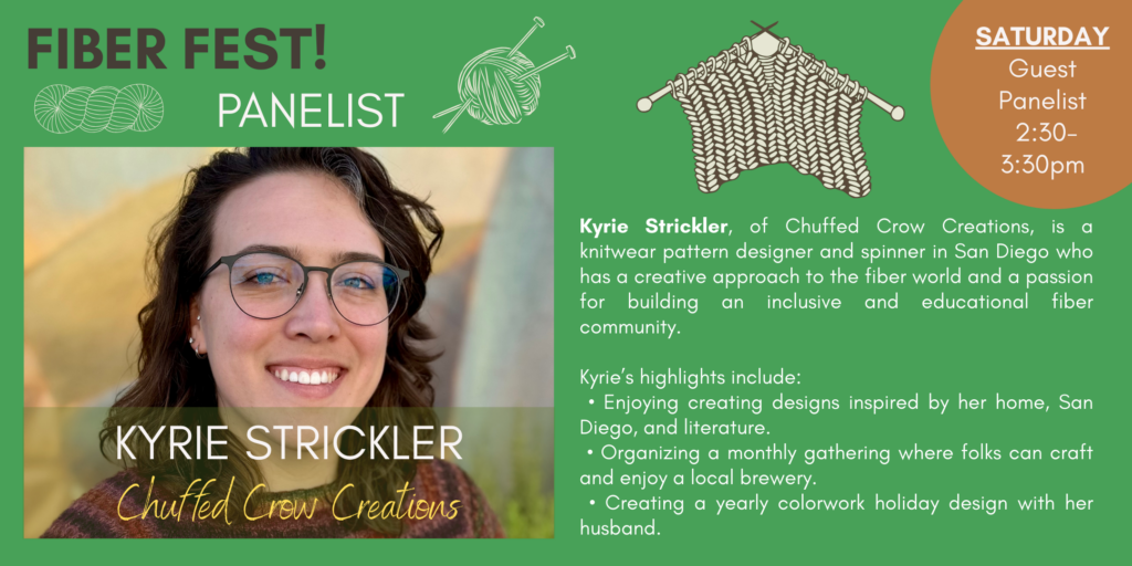 Fiber Fest is a free, family-friendly fiber arts event at San Diego Craft Collective in Liberty Station. Free Speaker & Panel exploring The Future of Wool: Craft, Culture & Sustainability at 1-4pm