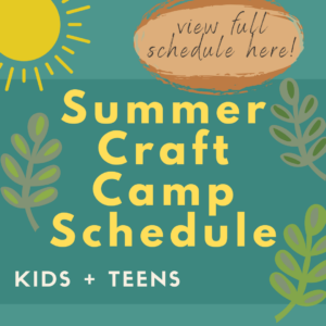 Full San Diego Craft Collective Summer Camp schedule for 2026