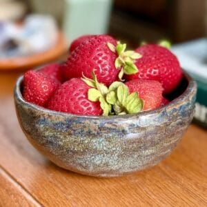 pinch pot glazed bowl
