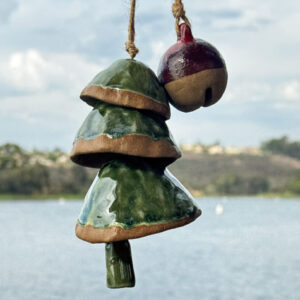 two ceramic clay ornaments