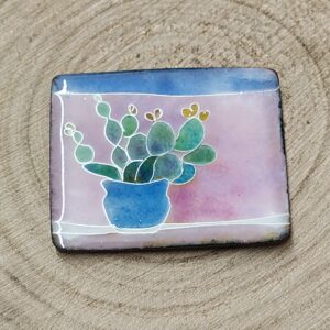 enamel piece with a cactus