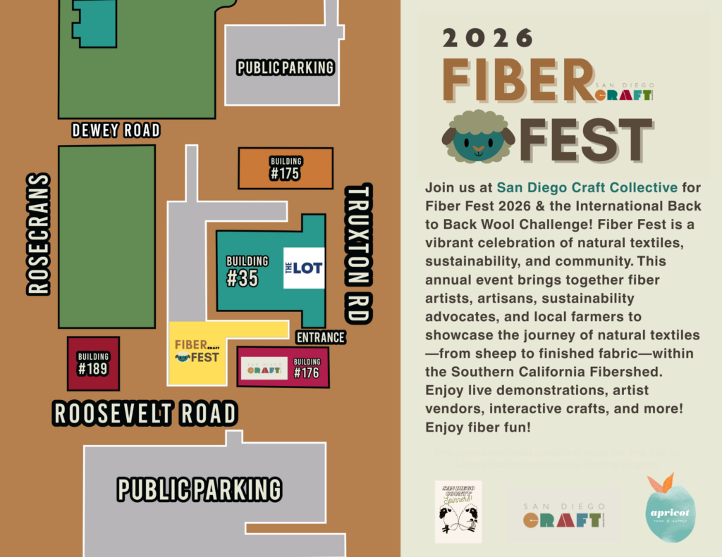 Fiber Fest event at San Diego Craft Collective, Saturday, May 16, 2026, 9am-4pm