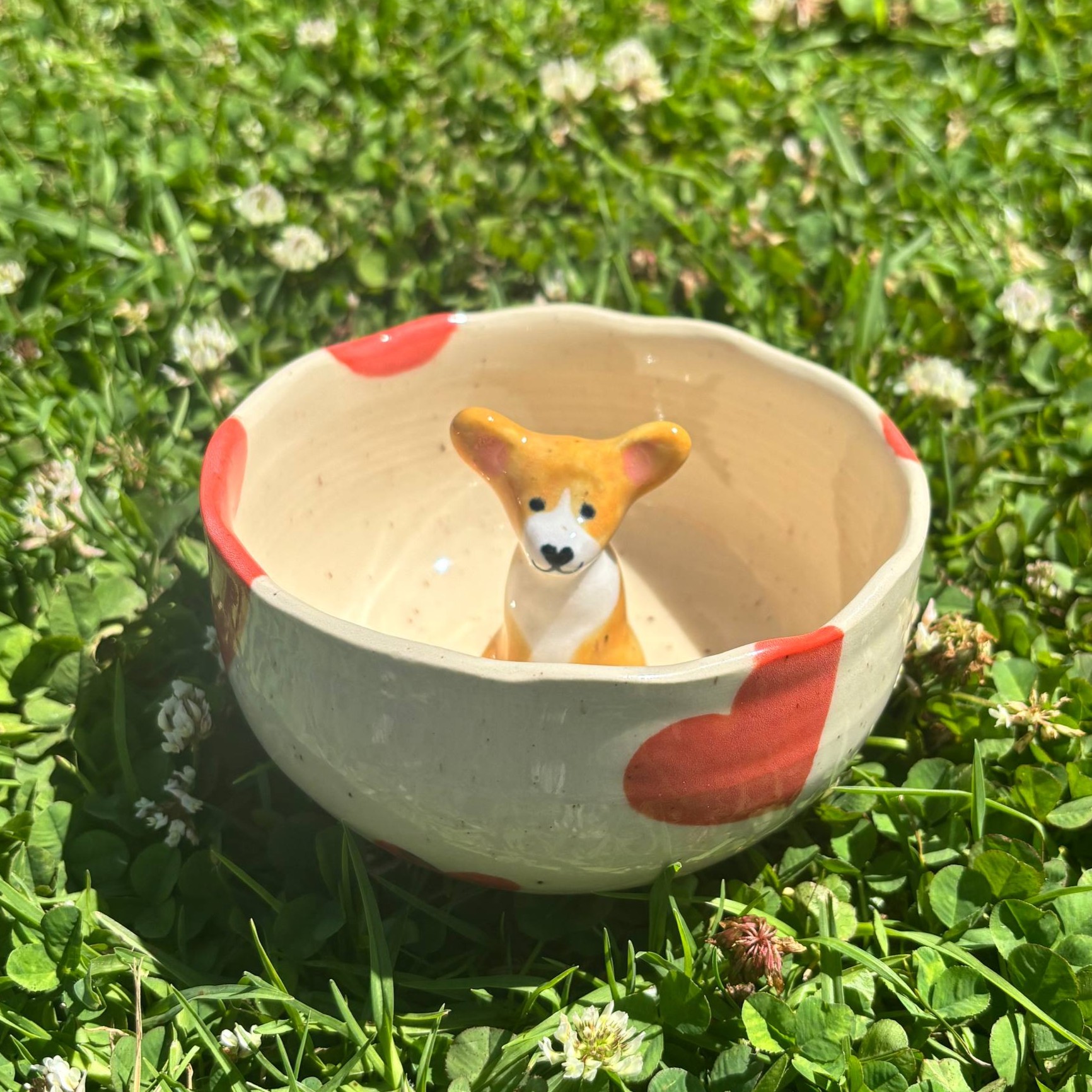 ceramic glazed dog mug