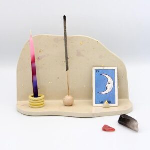 ceramic glazed meditation station or altar