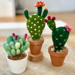 needle felted cactus