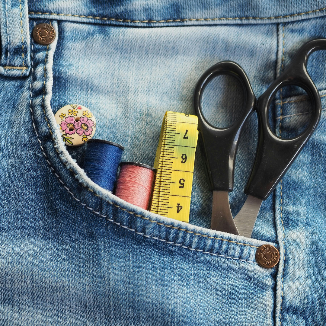 jeans pocket with sewing tools