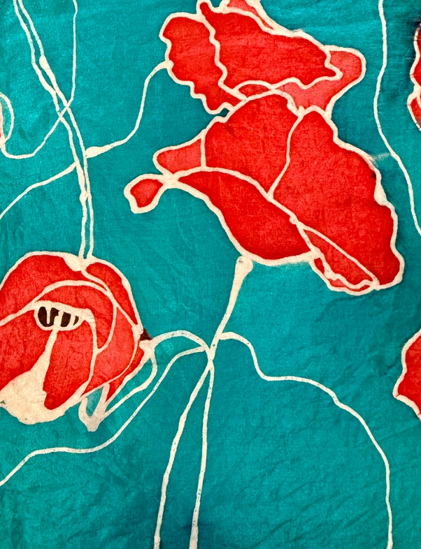 batik silk painted textile