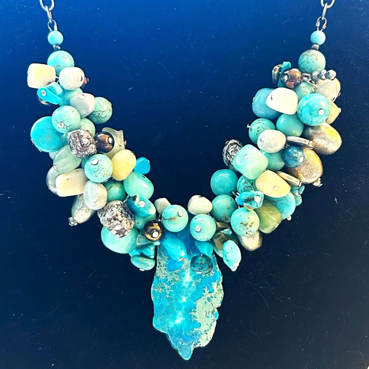 hand beaded statement necklace