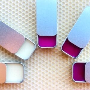 natural beeswax lip balm in tins