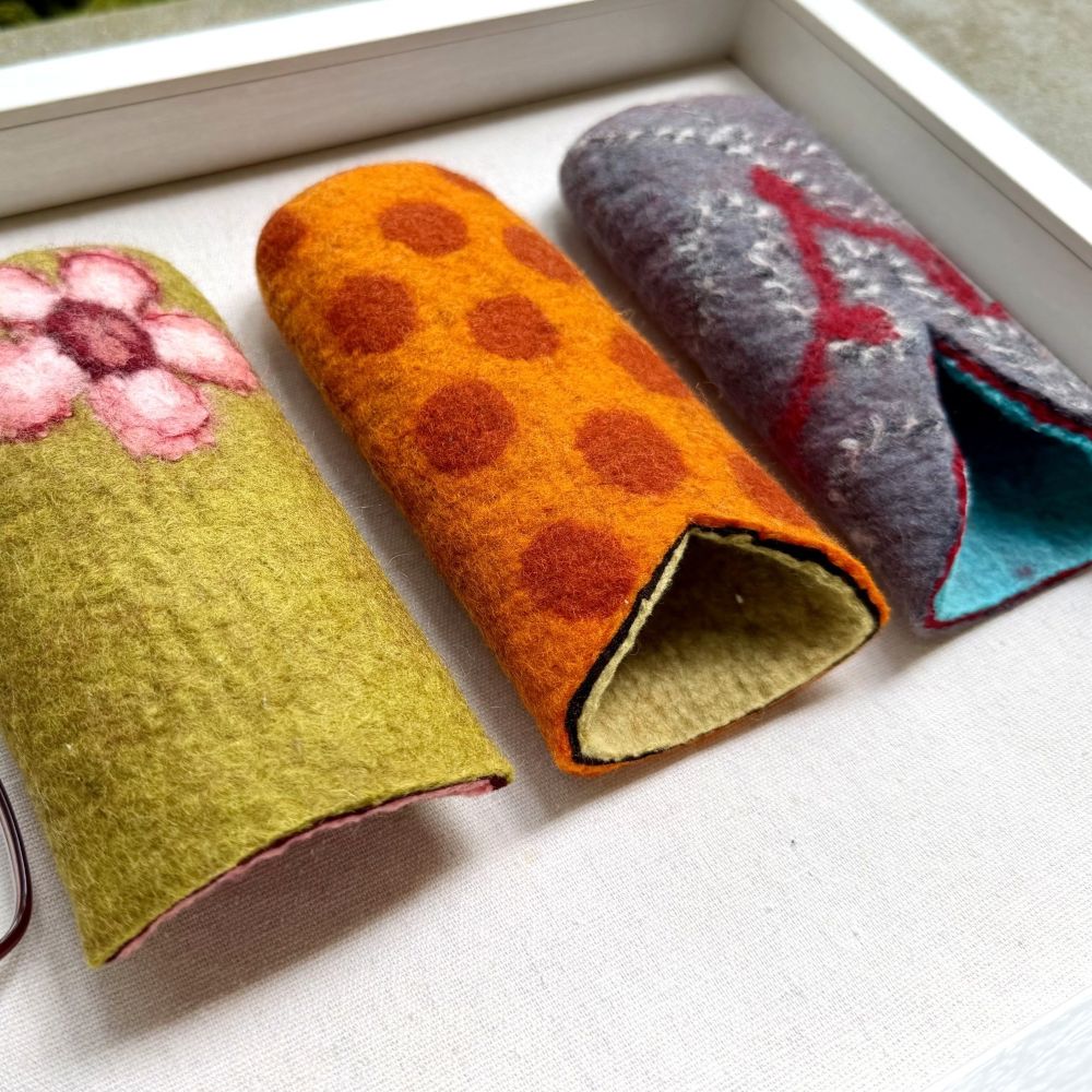 wool felted glasses cases