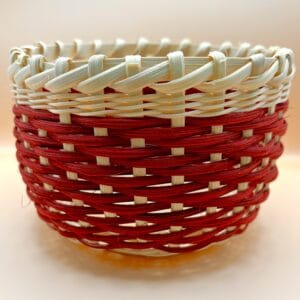 woven basket bowl, side view